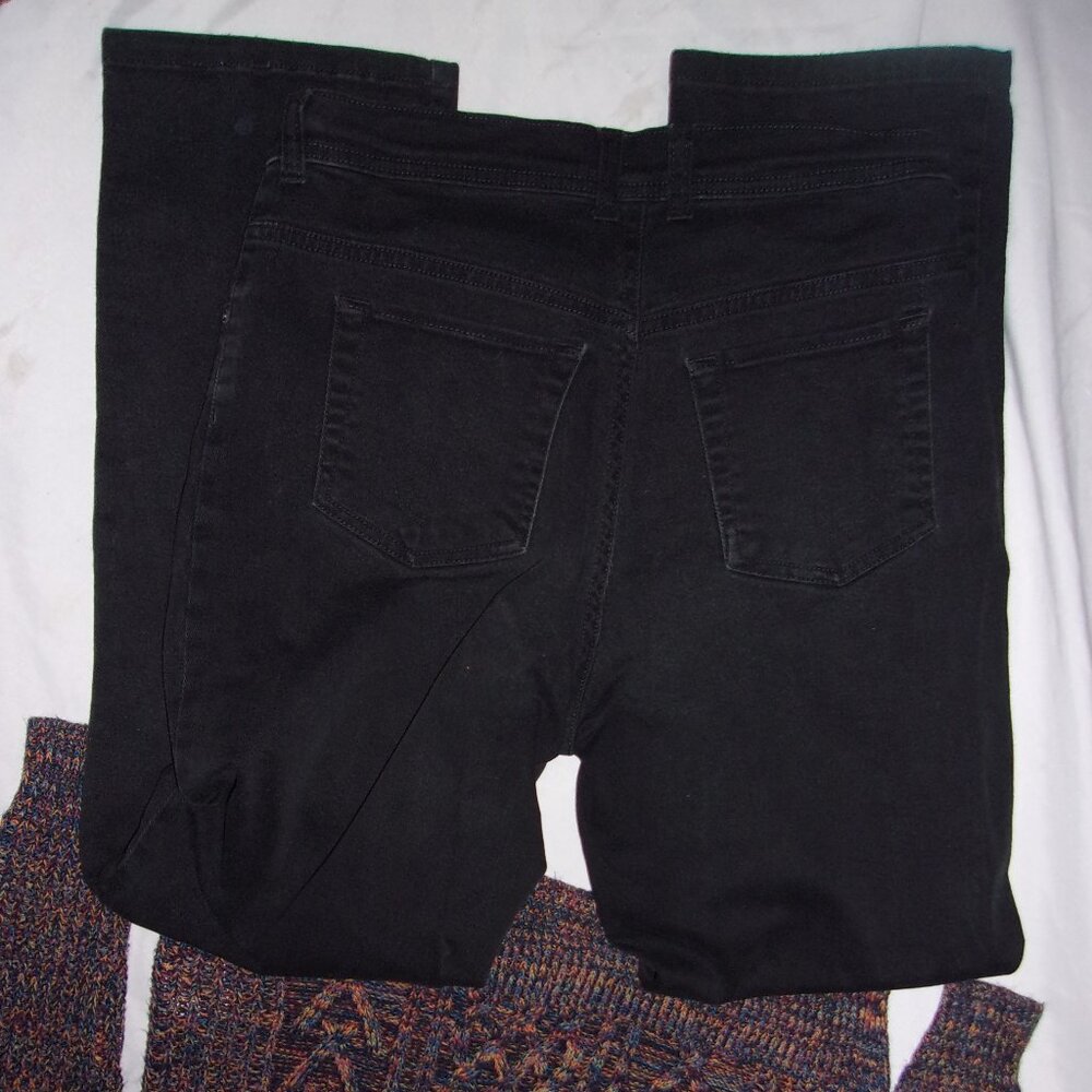 🌟 size 8 womens pants jeans black denim pant stretch black medium
